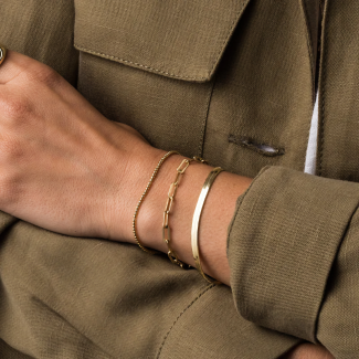 Seraphina Herringbone Gold Bracelet