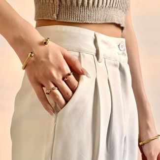 Thea Gemstone Gold Cuff