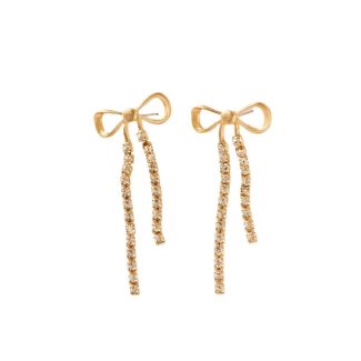 Bow Cascade Crystal Earrings