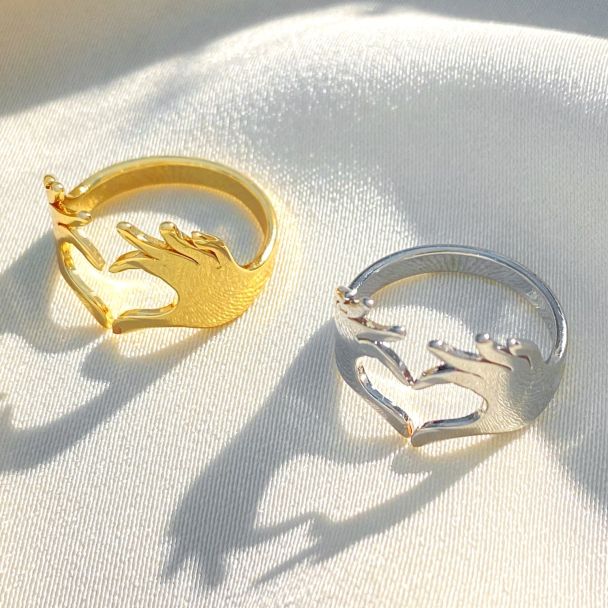 Affinity Hand Gesture Ring - Gold & Silver