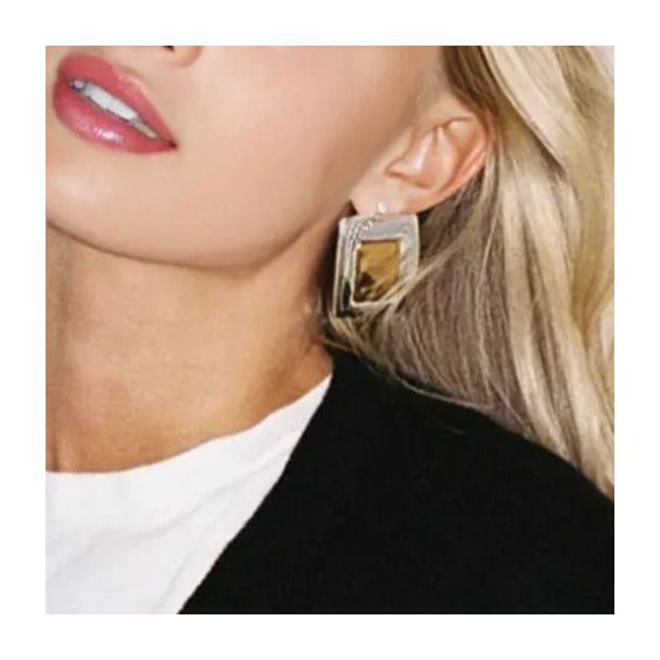 Bianca Two-Tone Stud Earrings