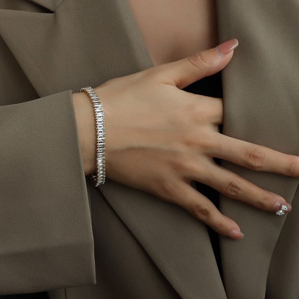 Celeste Gold Crystal Tennis Bracelet